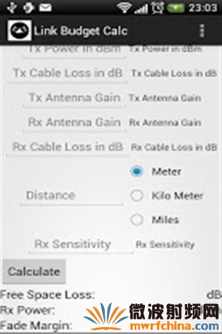 手機應用：RF鏈路預算計算器1