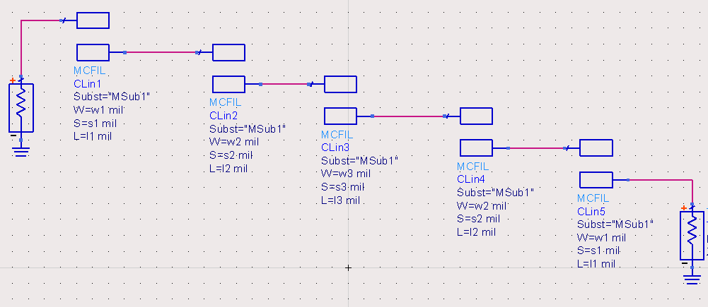 微帶耦合濾波器的電路結構