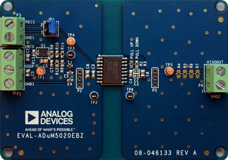 簡化兩層PCB布局的ADuM5020/ADuM5028評估板