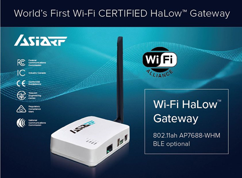 AsiaRF推出業(yè)內(nèi)首款Wi-Fi CERTIFIED HaLow?物聯(lián)網(wǎng)網(wǎng)關(guān)